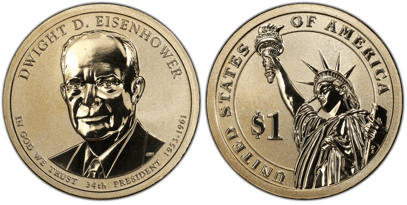 2015 (P) Reverse Proof Presidential Dollar - Dwight D. Eisenhower