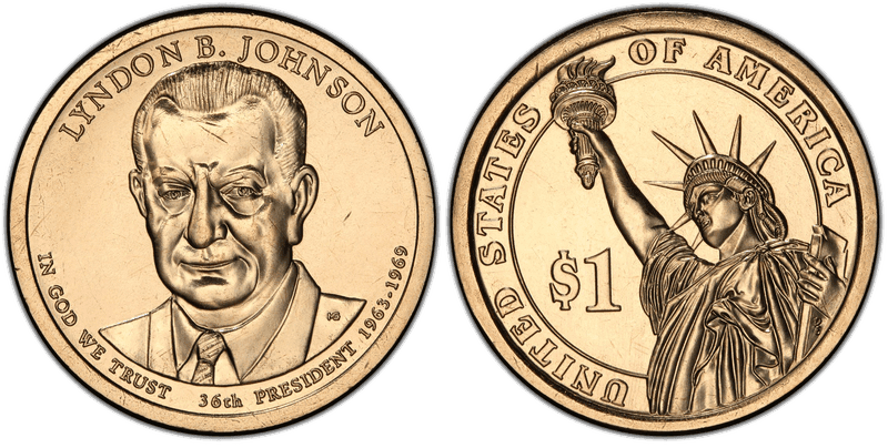 2015 (P) Presidential Dollar - Lyndon B. Johnson, Position A