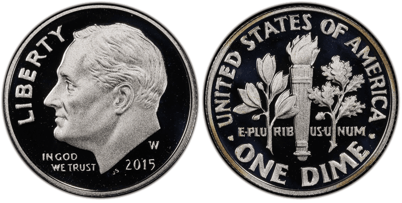 2015 (W) Proof Silver Roosevelt Dime