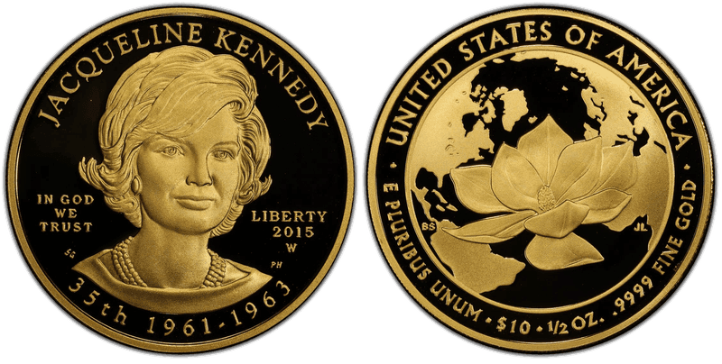 2015 (W) Proof Jacqueline Kennedy First Spouse Ten Dollar Gold