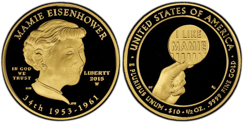 2015 (W) Proof Mamie Eisenhower First Spouse Ten Dollar Gold