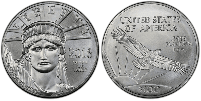 2016 American Eagle One Hundred Dollar Platinum