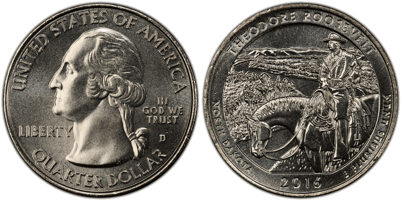 2016 (D) Theodore Roosevelt National Park Quarter
