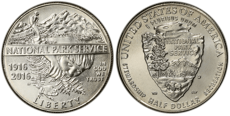 2016 100th Anniversary National Park Service Commemorative Half Dollar
