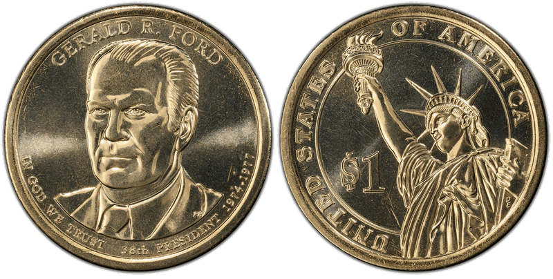 2016 (D) Presidential Dollar - Gerald R. Ford, Position B