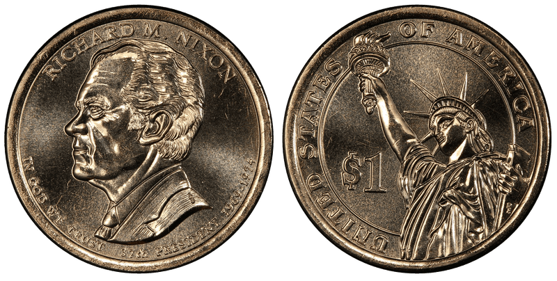 2016 (D) Presidential Dollar - Richard M. Nixon, Position A