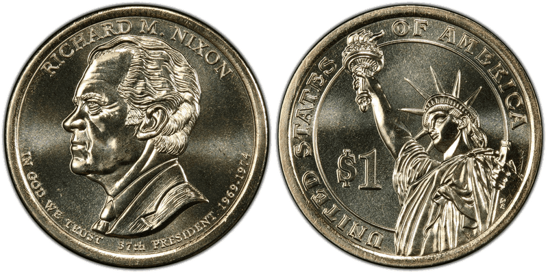 2016 (D) Presidential Dollar - Richard M. Nixon, Position B