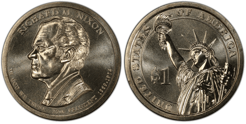 2016 (P) Presidential Dollar - Richard M. Nixon, Position A