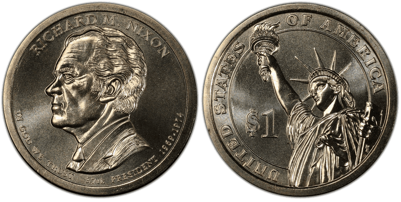 2016 (P) Presidential Dollar - Richard M. Nixon, Position B