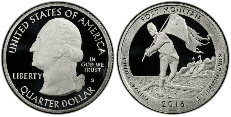 2016 (S) Proof Fort Moultrie National Park Silver Quarter