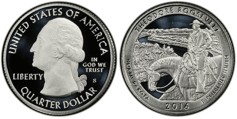 2016 (S) Proof T. Roosevelt National Park Silver Quarter