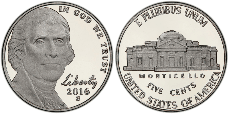 2016 (S) Proof Jefferson Nickel
