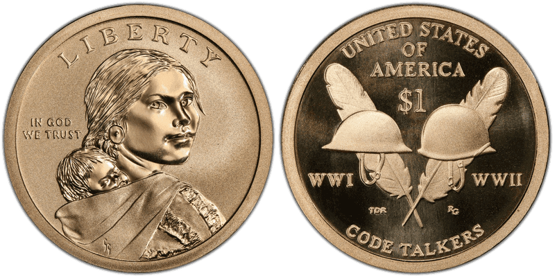 2016 (S) Native American Dollar - Code Talkers Enhanced Coin & Currency Set