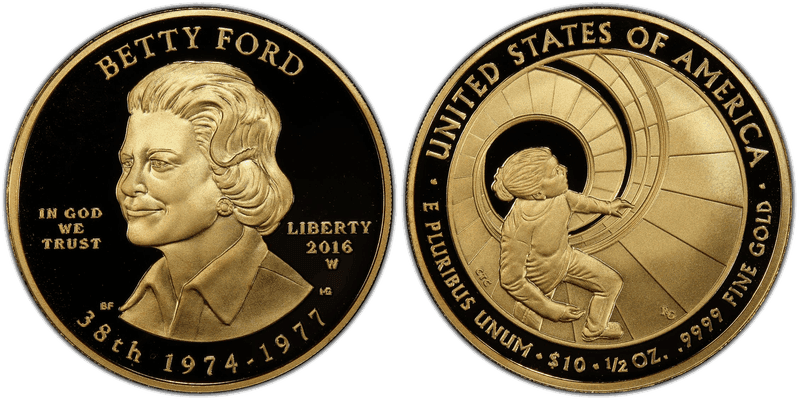 2016 (W) Proof Betty Ford First Spouse Ten Dollar Gold