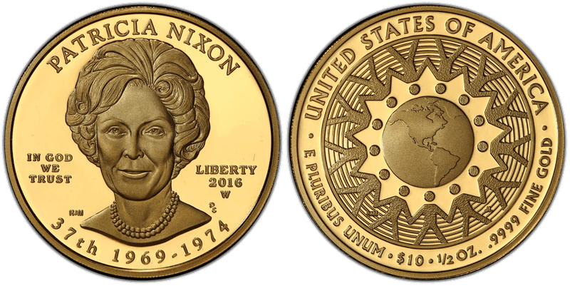 2016 (W) Proof Patricia Nixon First Spouse Ten Dollar Gold