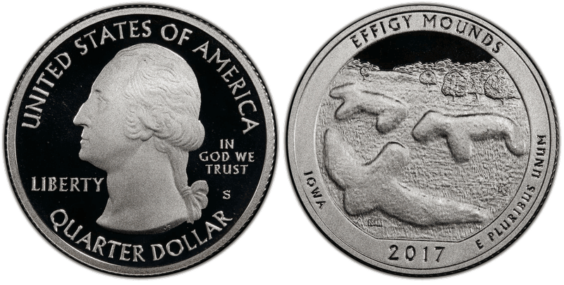 2017 (S) Proof Effigy Mounds NP-Silver Quarter