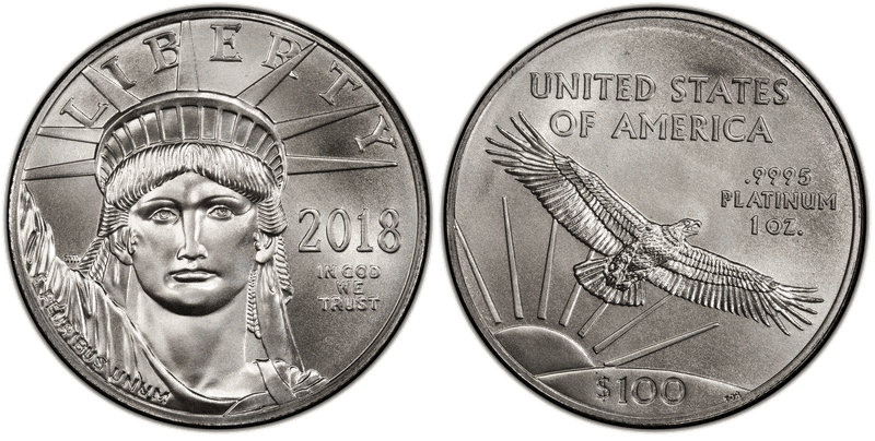 2018 American Eagle One Hundred Dollar Platinum