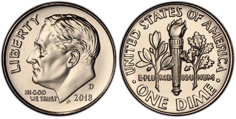 2018 (D) Roosevelt Dime