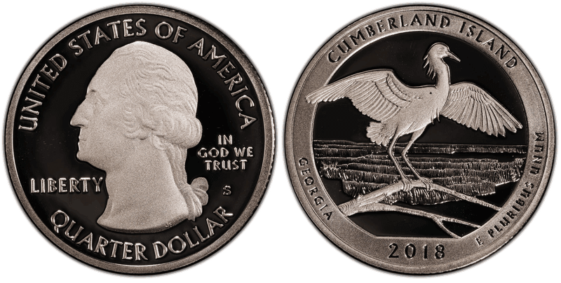 2018 (S) Proof Cumberland Island NP-Silver Quarter