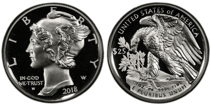 2018 American Palladium Eagles Twenty Five Dollar