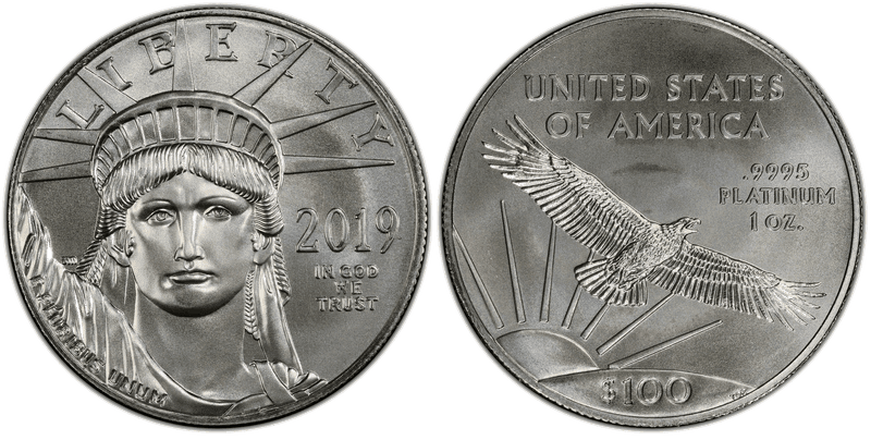 2019 American Eagle One Hundred Dollar Platinum