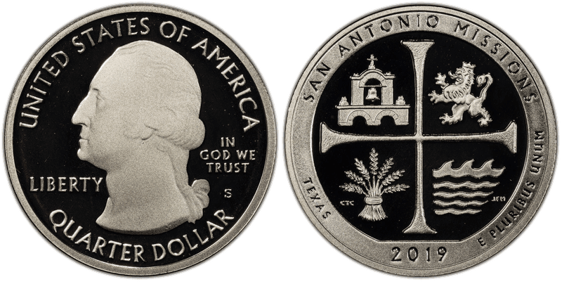 2019 (S) Proof San Antonio Missions National Park Quarter