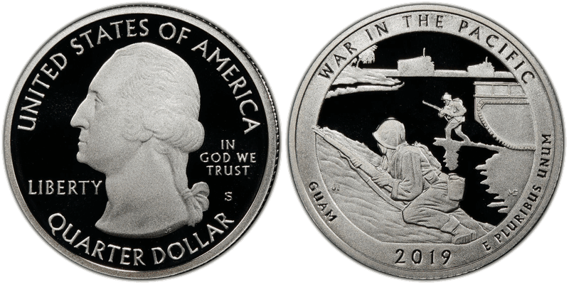 2019 (S) Proof War in the Pacific National Park - Silver Quarter