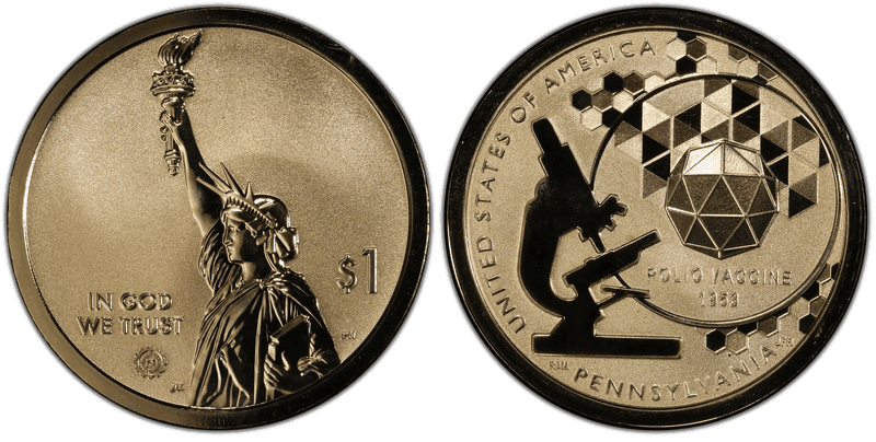 2019 (S) Reverse Proof American Innovation Dollar - Pennsylvania