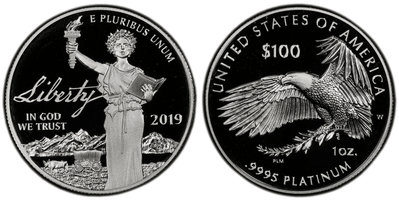 2019 (W) Proof American Eagle One Hundred Dollar Platinum - Liberty