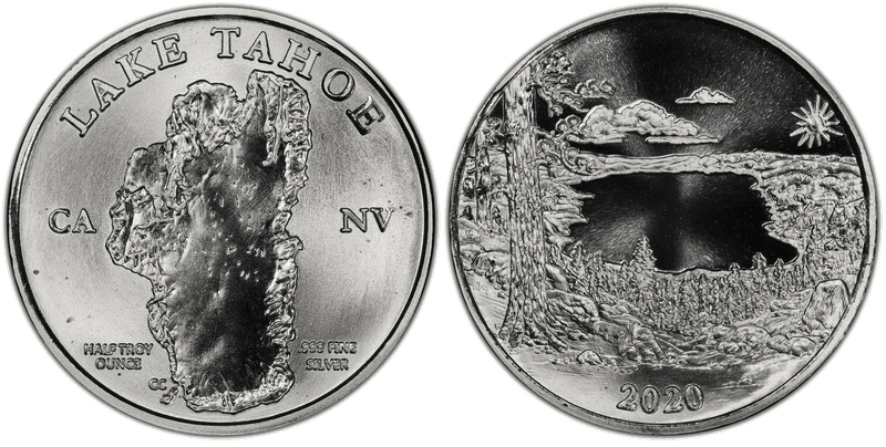 2020 Medal Lake Tahoe Silver Carson City Mint