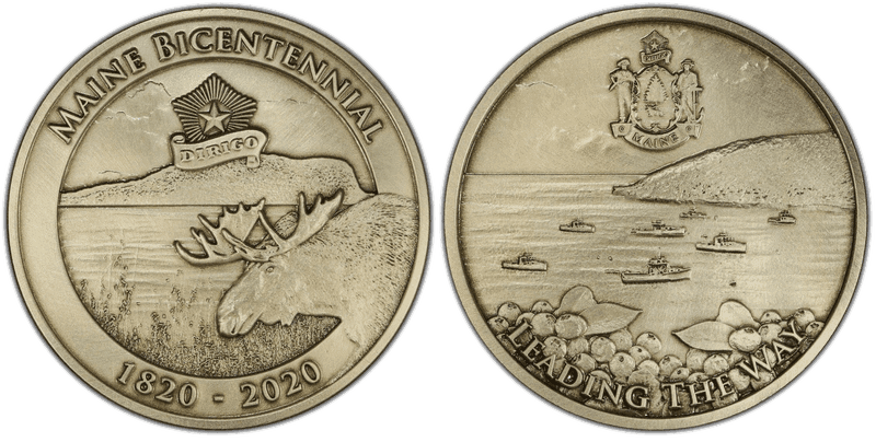 2020 Medal Maine Bicentennial Matte Silver 45mm
