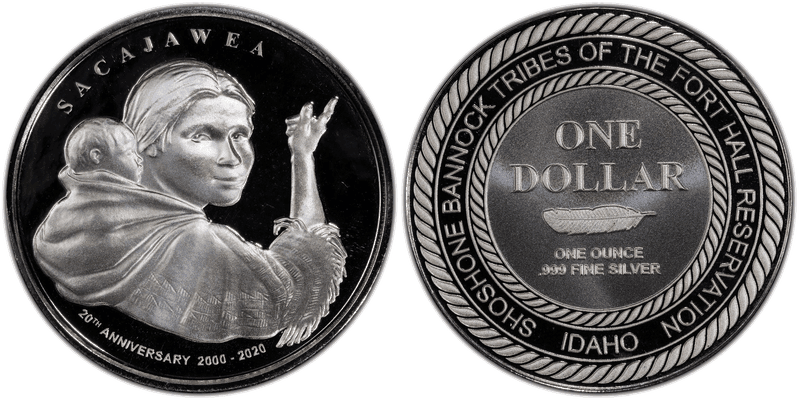 2020 Proof Sacajawea Dollar 20th Ann Silver Shoshone Bannock Tribes Dollar