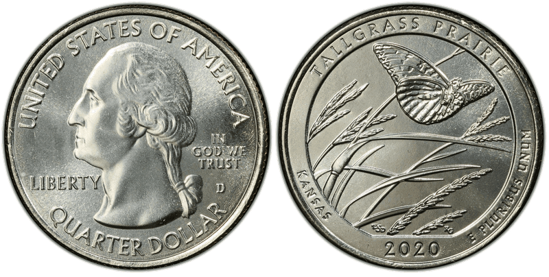 2020 (D) Tallgrass Prairie National Park Quarter