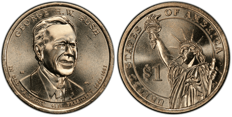2020 (D) Presidential Dollar - George H.W. Bush, Position B