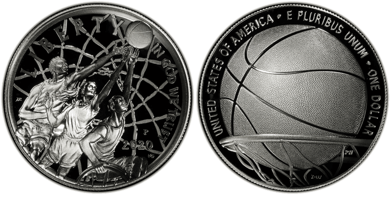2020 (P) Proof Basketball Hall of Fame Dollar