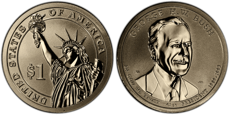 2020 (S) Reverse Proof Presidential Dollar - George H.W. Bush