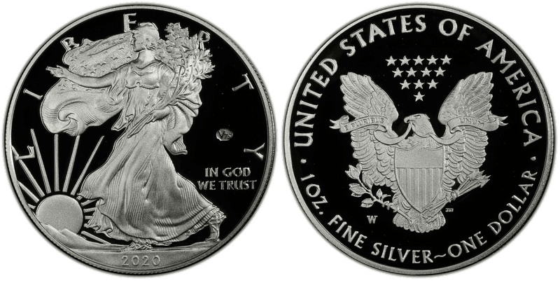 2020 (W) Proof Silver Eagle - v75 Privy Dollar