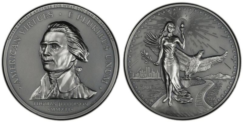 2021 Silver Medal Thomas Jefferson 10oz