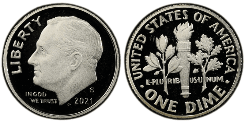 2021 (S) Proof Silver Roosevelt Dime