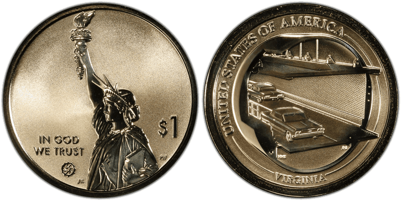 2021 (S) Reverse Proof American Innovation Dollar - Virginia