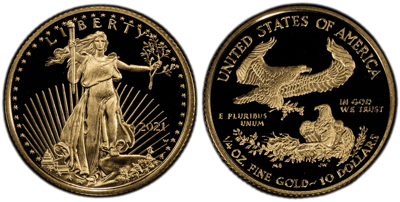 2021 (W) Proof American Eagle Ten Dollar Gold - Type 1