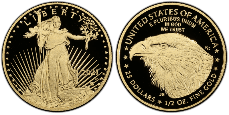 2021 (W) Proof American Eagle Twenty Five Dollar Gold - Type 2