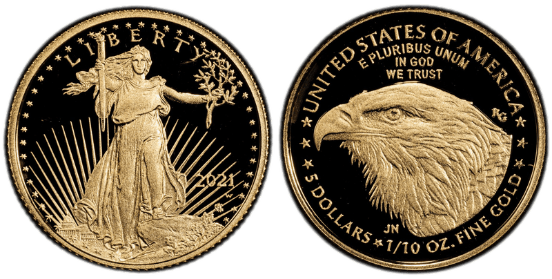 2021 (W) Proof American Eagle Five Dollar Gold - Type 2