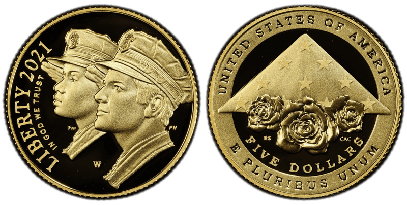 2021 (W) Proof National Law Enforcement Memorial and Museum Commemorative Five Dollar Gold