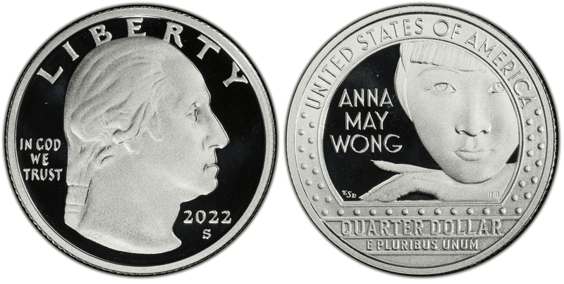 2022 (S) Proof Anna May Wong Silver Quarter