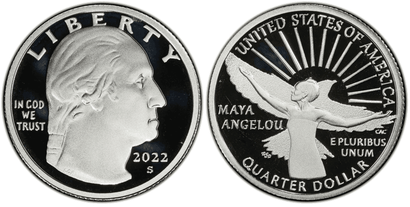 2022 (S) Proof Maya Angelou Silver Quarter