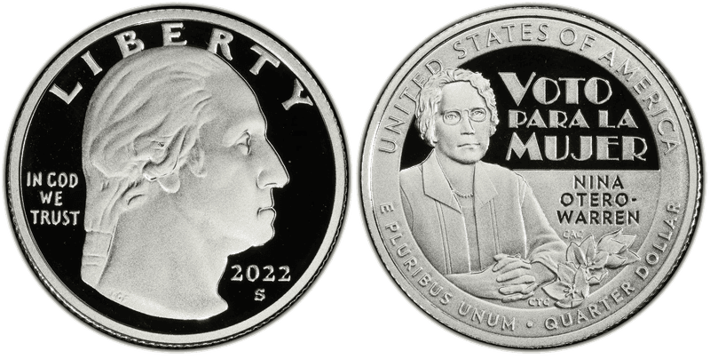 2022 (S) Proof Nina Otero-Warren Silver Quarter