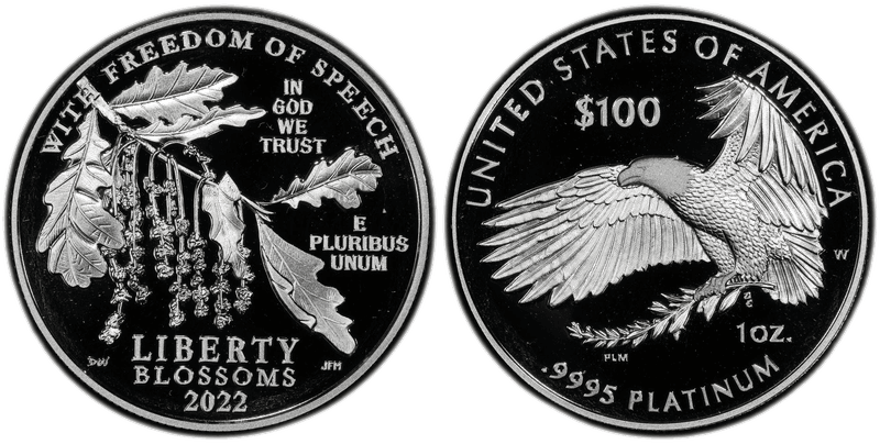2022 (W) Proof American Eagle One Hundred Dollar Platinum - Freedom of Speech