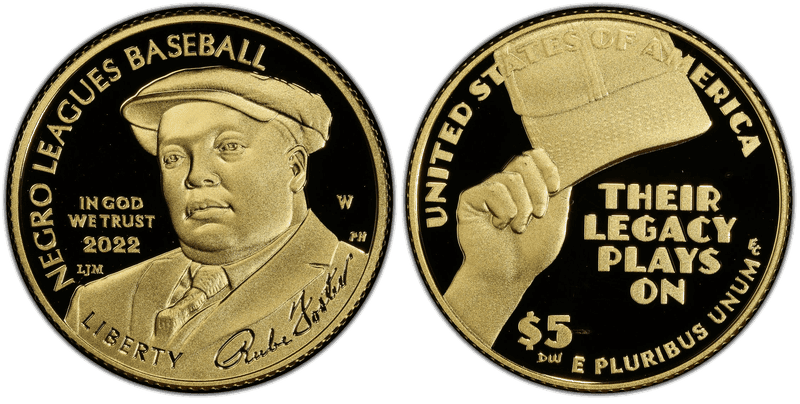 2022 (W) Proof Negro Leagues Baseball Commemorative Five Dollar Gold