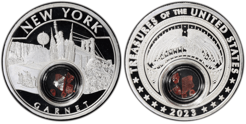 2023 Medal New York - Garnet 1oz Silver Treasures of the U.S.